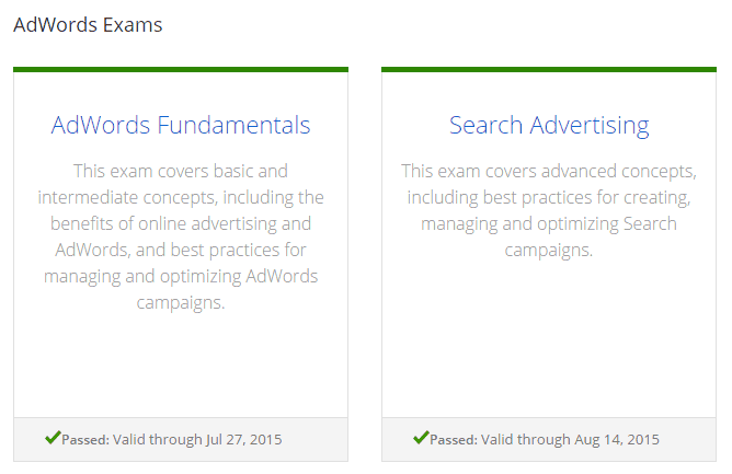 AdWords Certifications