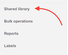 adwords shared library button