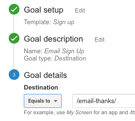 creating goal in google analytics