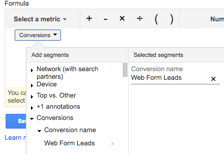 selecting conversion segment