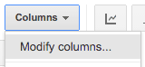 Modify columns AdWords dropdown