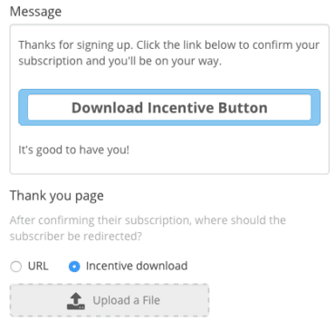 convertkit incentive email creation screen