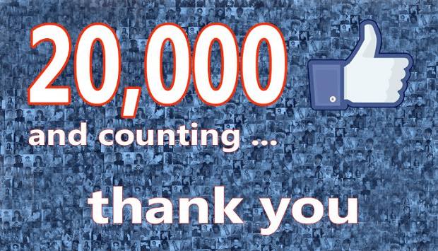 20,000 facebook likes and counting