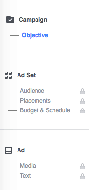 campaign creation screen for facebook ads