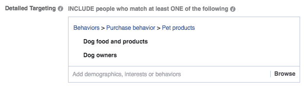 facebook dog owner behavioral targeting