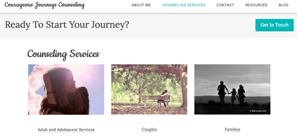 counseling services landing page