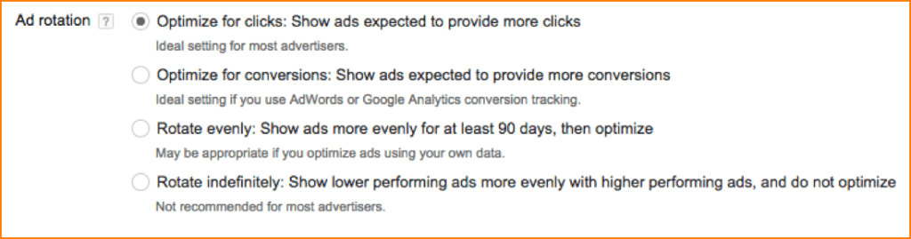 adwords ad rotation settings