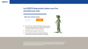 geico renters insurance landing page